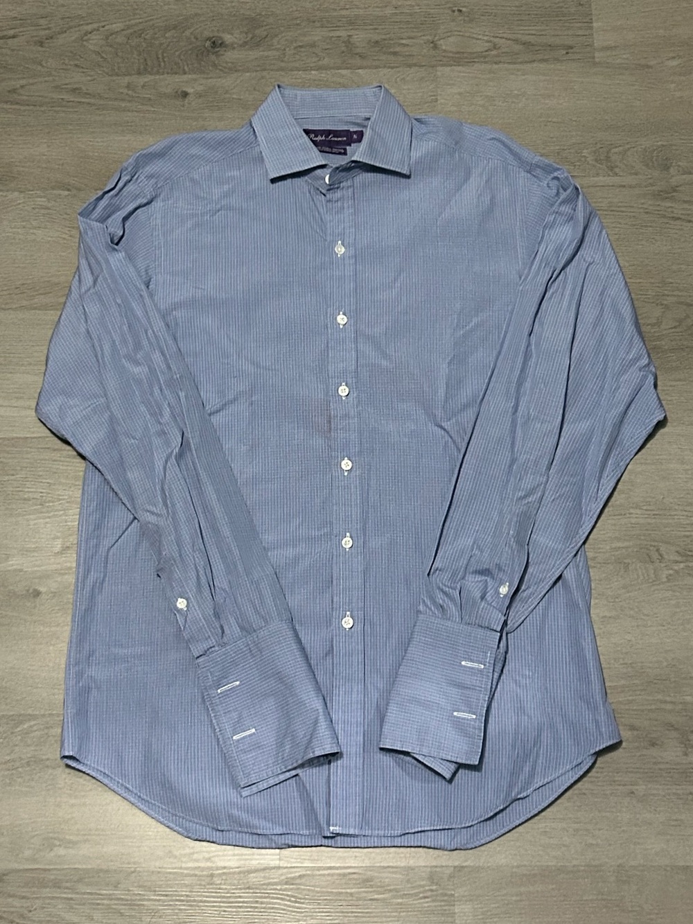 Ralph Lauren Purple Label Men's Light Blue Stripe Button-Down Dress Shirt